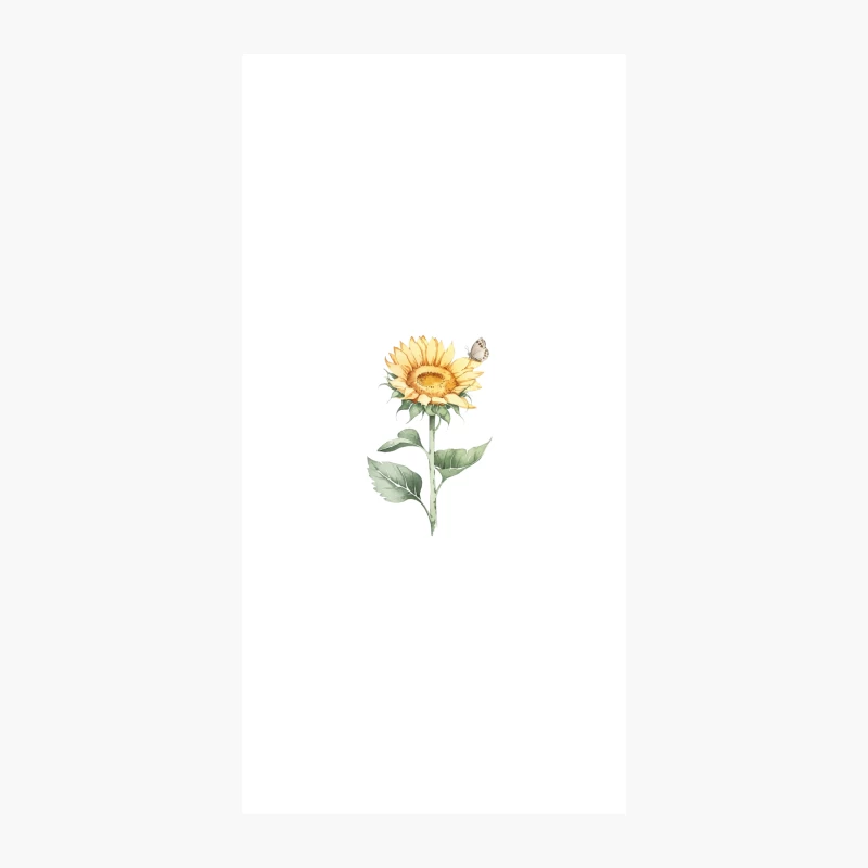 Watercolor Sunflower with Butterfly: A Botanical Illustration iPhone Case