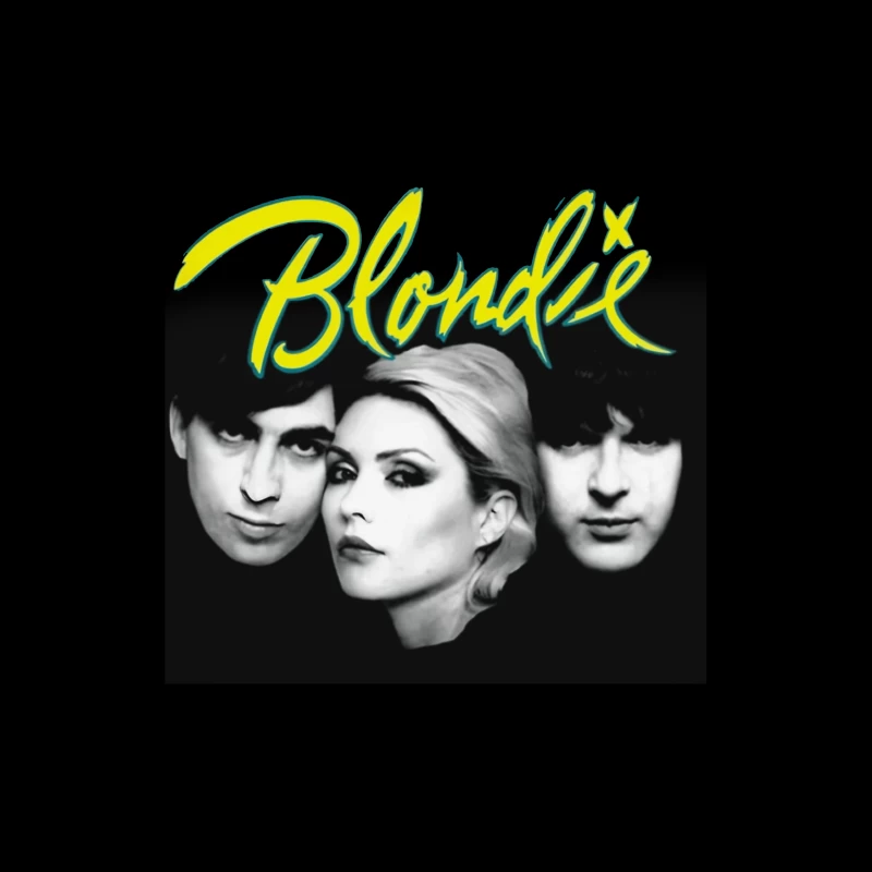 Iconic Black and White Portrait of New Wave Band Blondie Throw Pillow