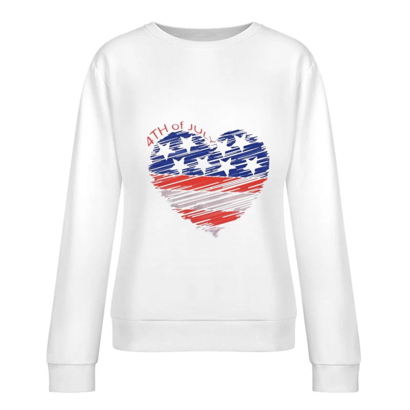 Design en forme de cœur pour le 4 juillet Femme Sweat-shirt à enfiler