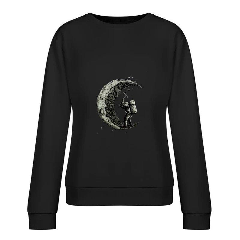 Astronaut bearbeitet Mond Damen Pullover Sweatshirt