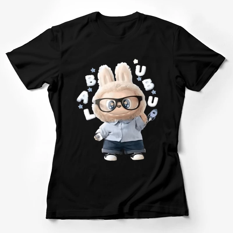 Kuscheliger Hase mit Brille und Mikrofon Damen T-Shirt