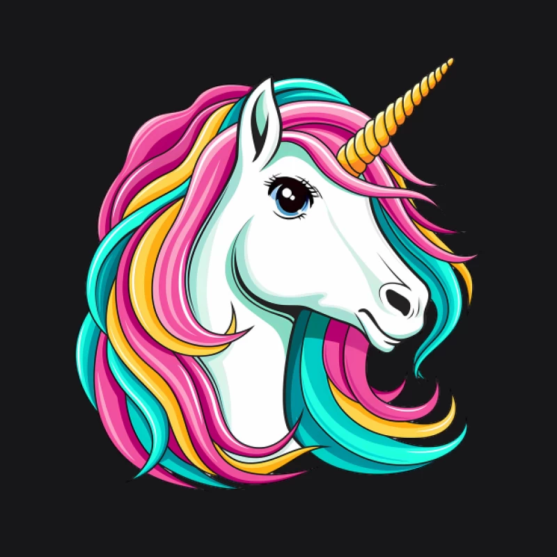 Farbenfrohes Einhornporträt Herren Pullover Hoodie