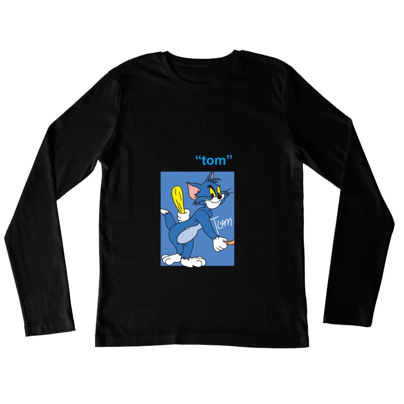 Tom der Cartoon-Katze mit Keule Damen Langarm T-Shirt