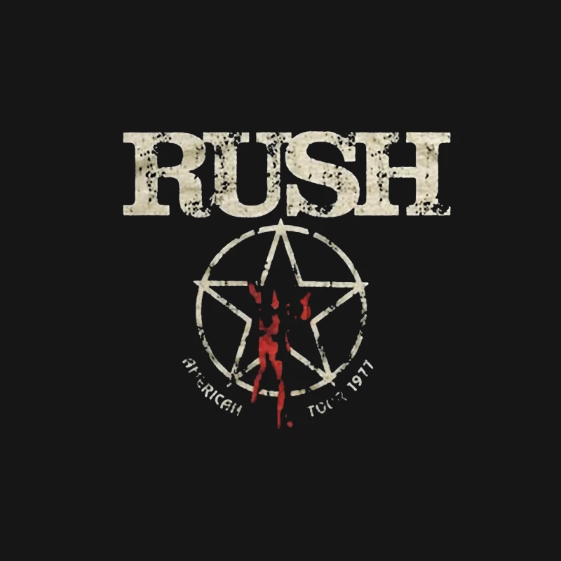 Rush Band Vintage Logo with Pentagram Star Design Male Long Sleeve T-Shirt