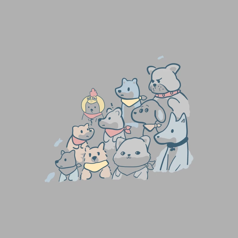 Bunte Hundegruppe mit Schals Herren Tanktops