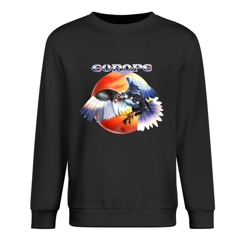 Europe Band Logo with Majestic Eagle Against Sunset Male Pullover Sweatshirt