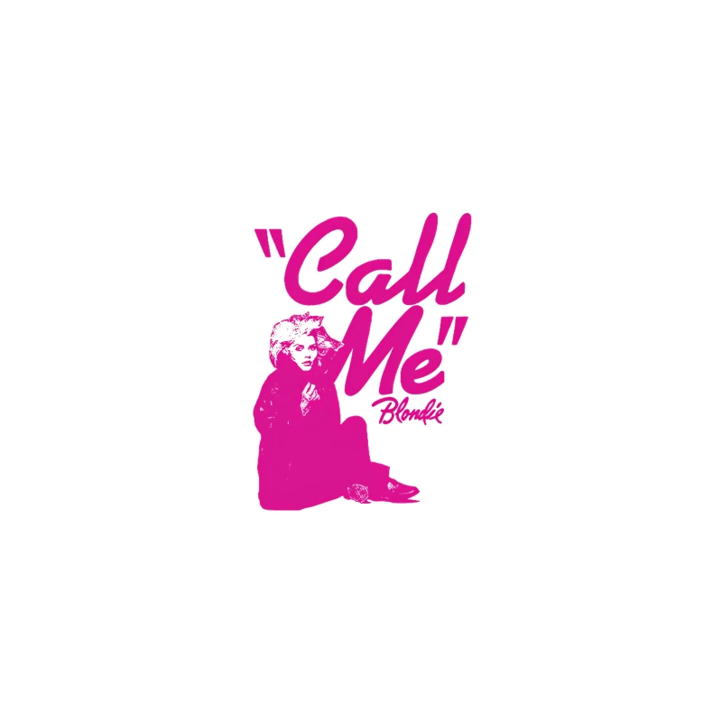 Vintage Pink "Call Me" Blondie Single Poster Desk Mat