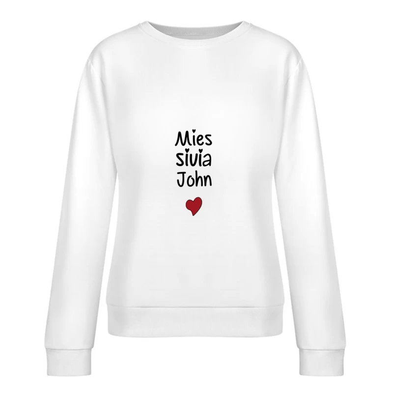 Noms avec Design de Coeur Femme Sweat-shirt à enfiler