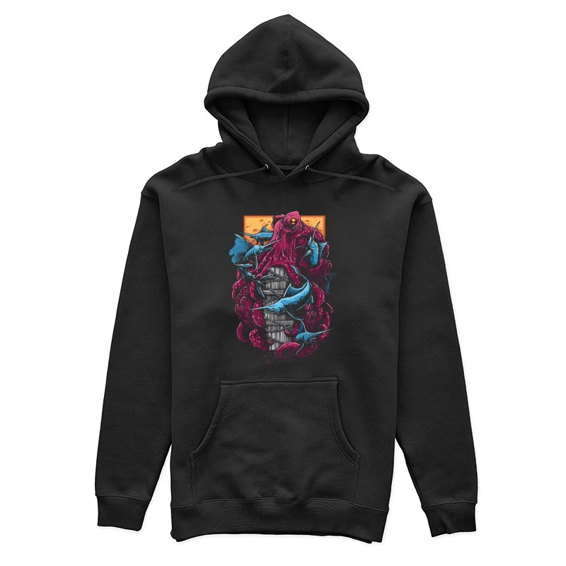 The Crimson Kraken vs. Blue Marlin Female Pullover Hoodie