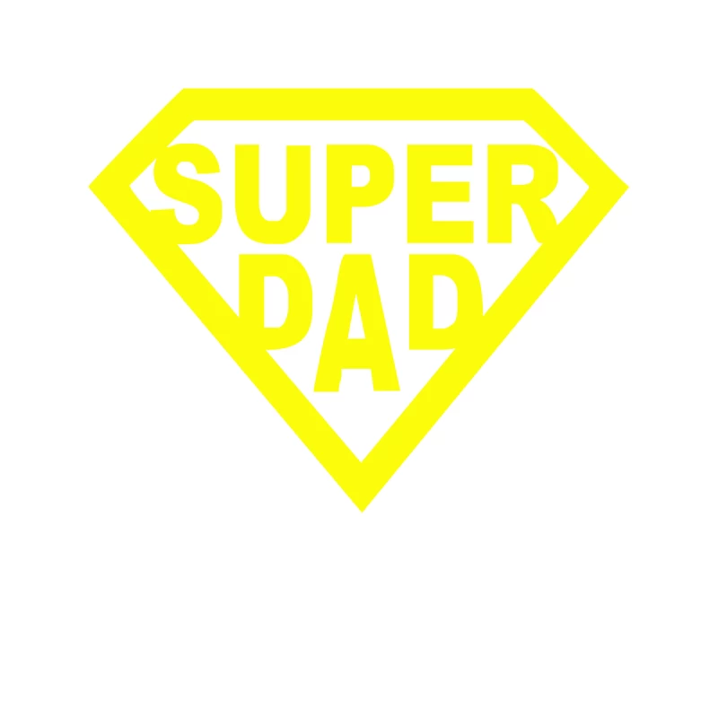 Yellow Superhero-Inspired "Super Dad" Diamond Logo Tapestry