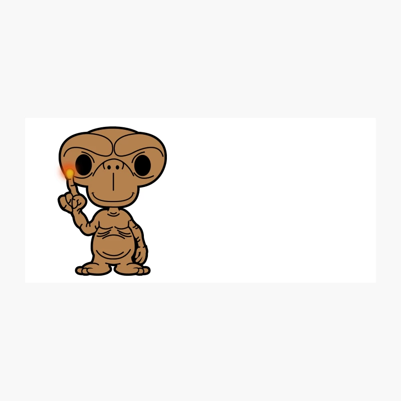 Cartoon E.T.-like Alien with Glowing Finger Coffee Mug