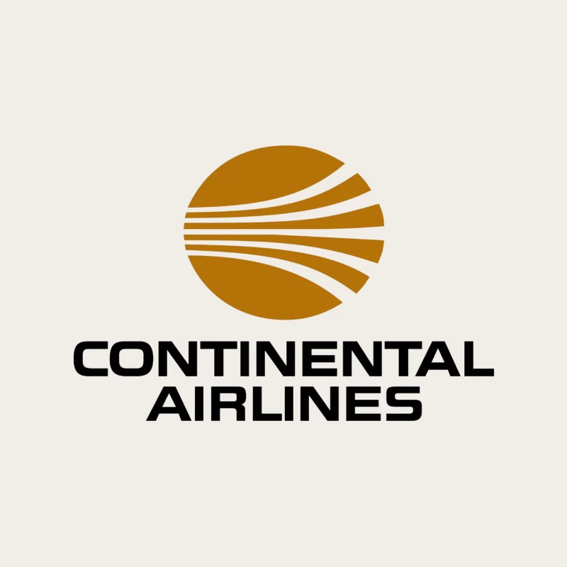 Continental Airlines Vintage Corporate Logo with Gold Globe Design Bucket Hat