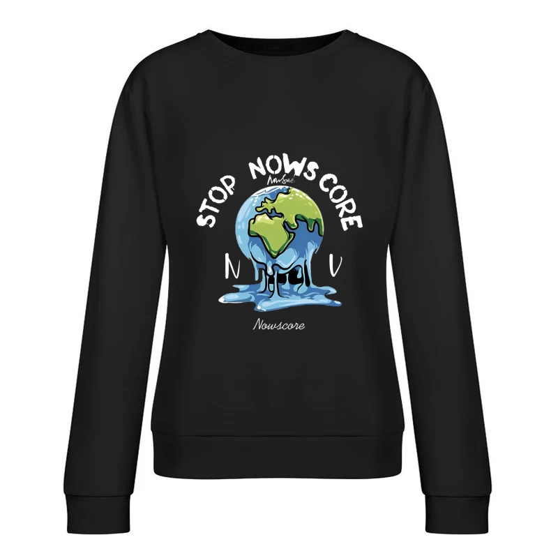Klimawandel-Schmelzender Globus Design Damen Pullover Sweatshirt