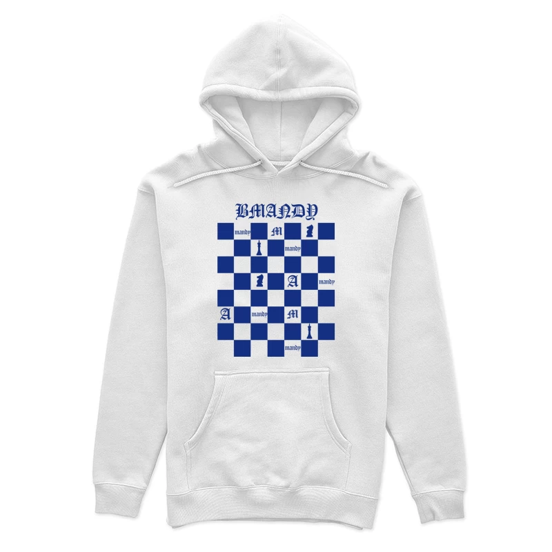 Schachbrettmuster mit Buchstaben und Symbolen Damen Pullover Hoodie