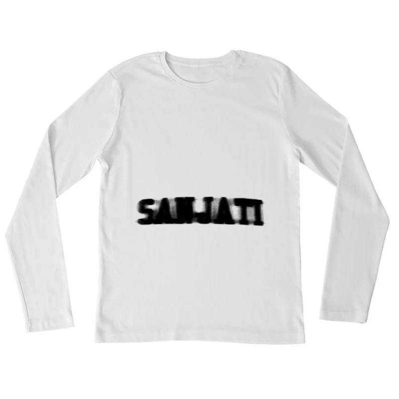 Verwaschenes Design Text Kunst Damen Langarm T-Shirt