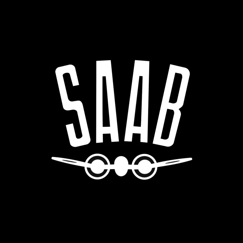 SAAB Aviation Company Minimalist Logo Design Mouse Pad