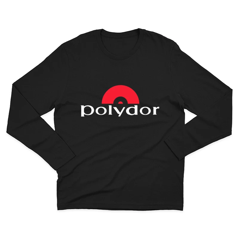 Polydor Records Company Logo with Red Semicircle Design Male Long Sleeve T-Shirt