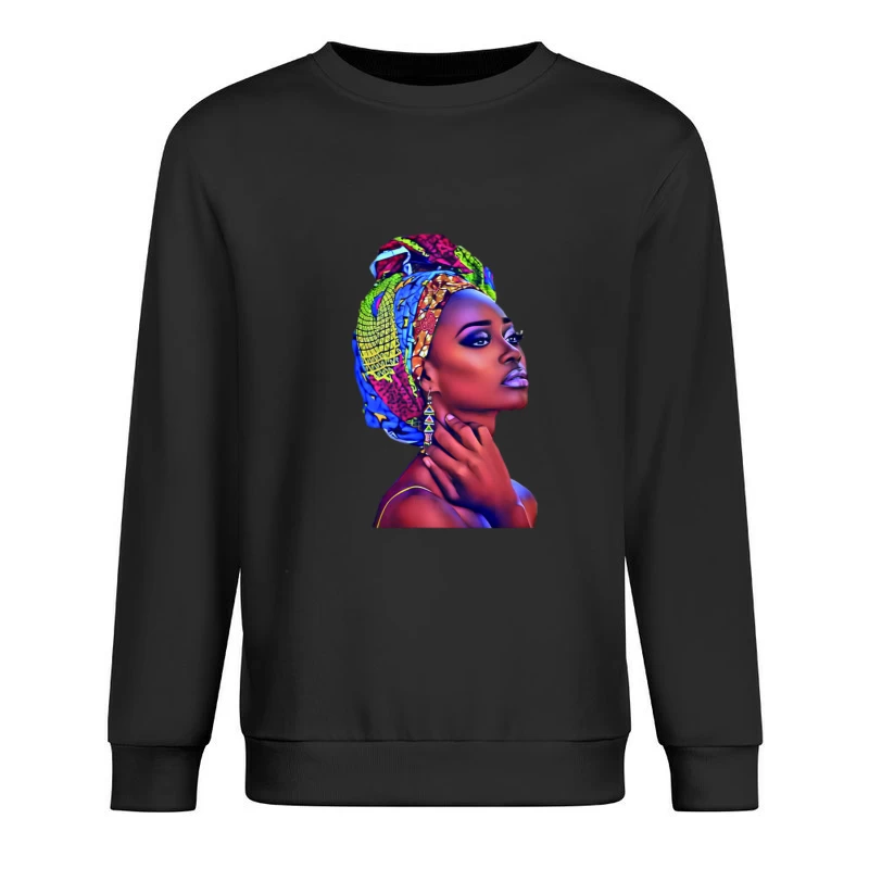 Frau mit buntem Kopftuch Herren Pullover Sweatshirt