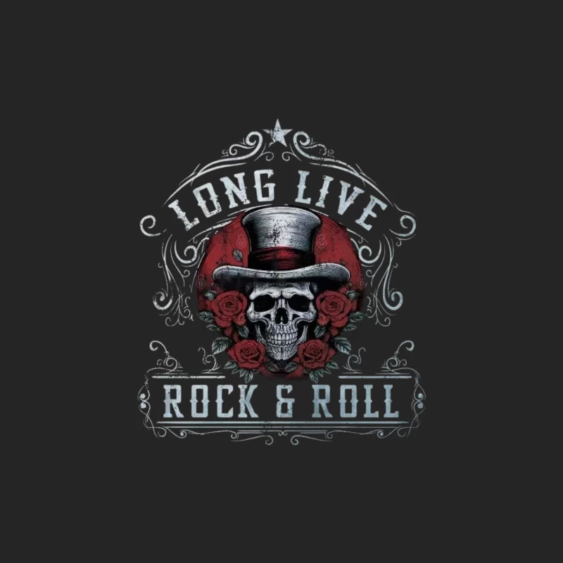 Long Live Rock and Roll Skull Design Female Pullover Sweatshirt