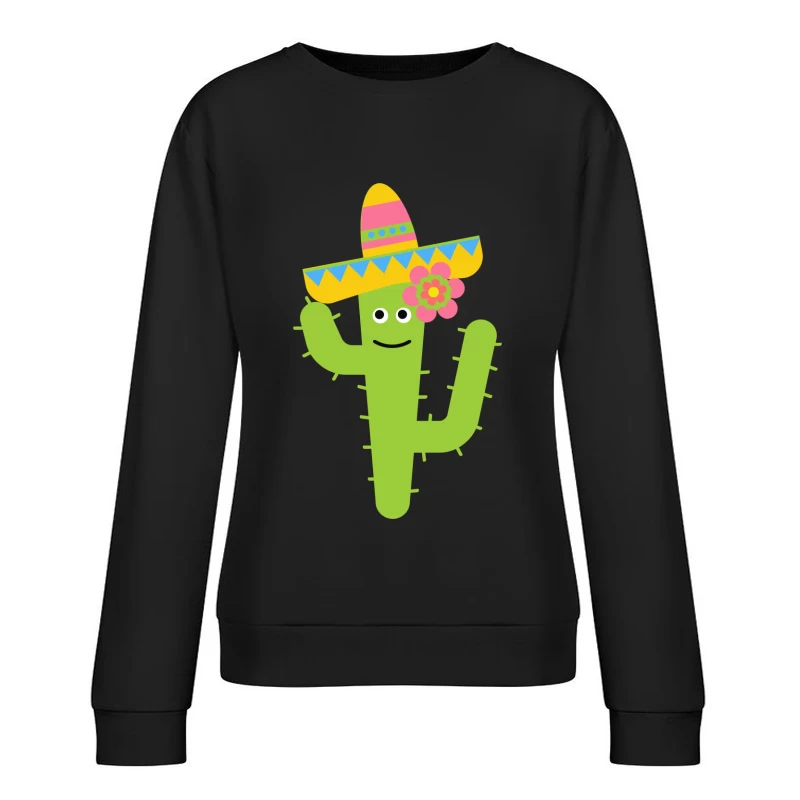 Cactus joyeux avec sombrero Femme Sweat-shirt à enfiler