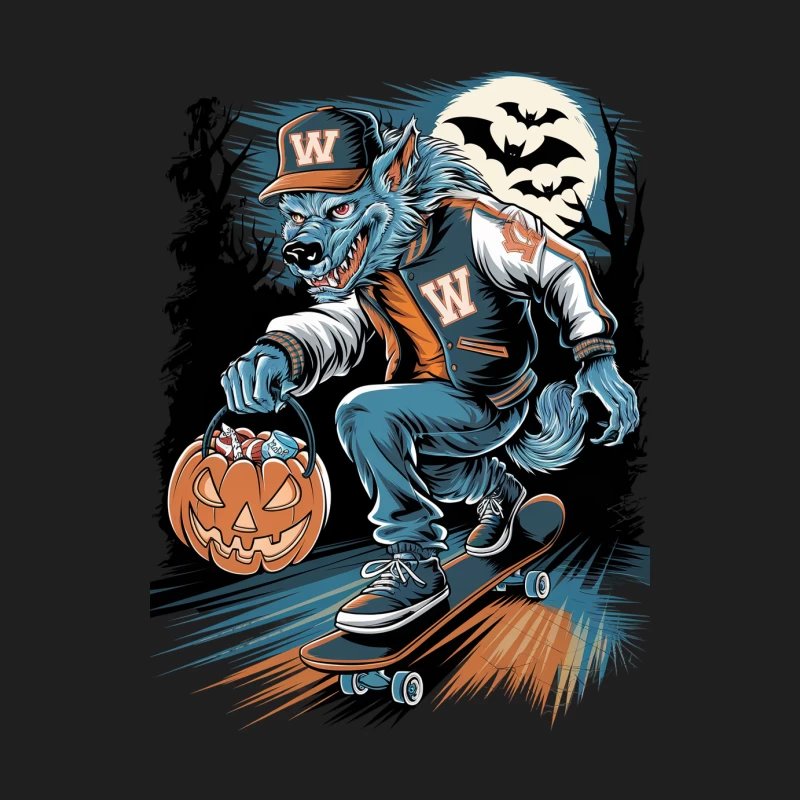 Skateboarding Werewolf's Halloween Night Male Tank Top