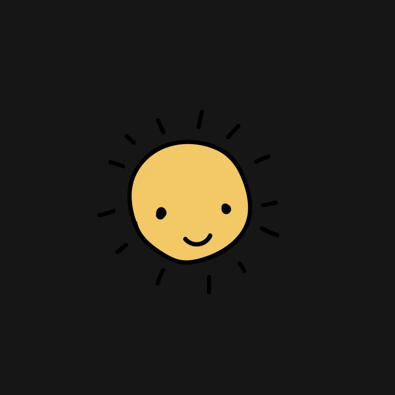 Soleil souriant dessiné à la main Homme Manches Longues T-Shirt