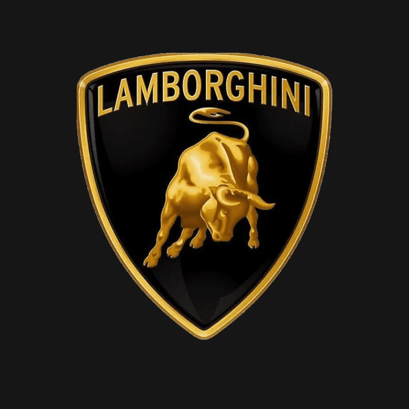 Lamborghini Luxury Automotive Brand Logo with Golden Bull Emblem Female Long Sleeve T-Shirt