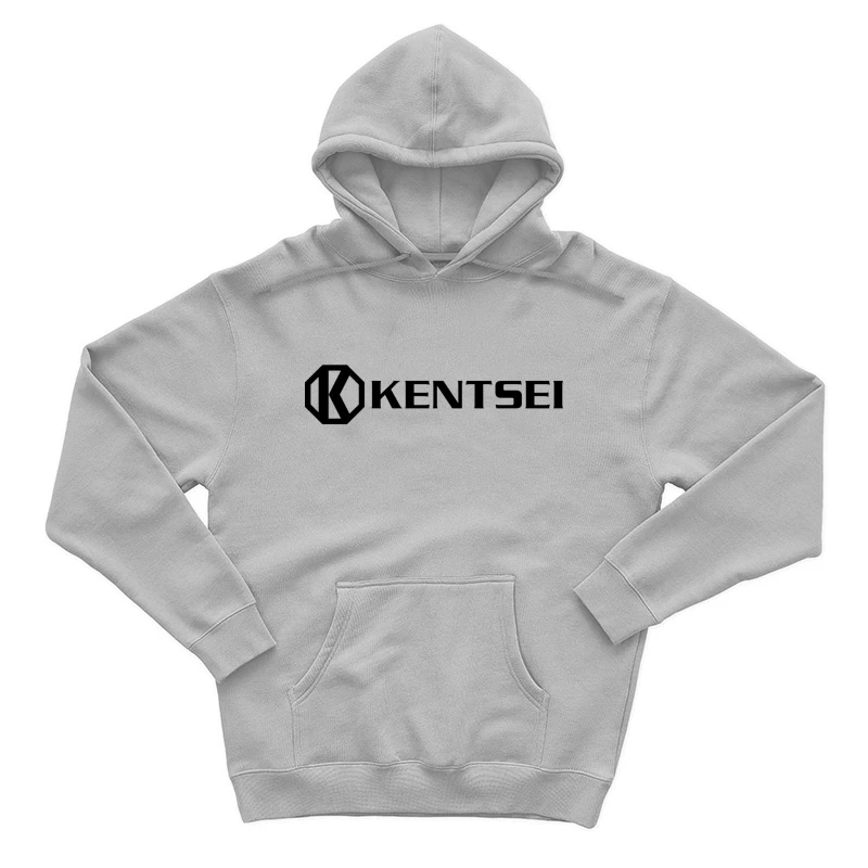 Kensei Black and White Geometric Brand Logo Male Pullover Hoodie