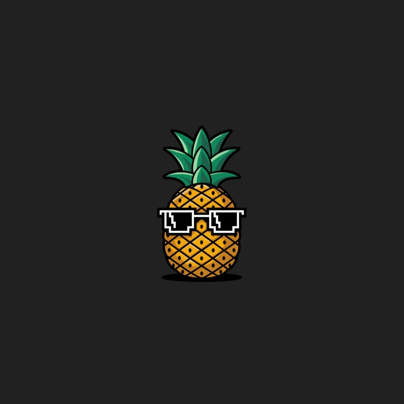 Cool Cartoon Pineapple Wearing Sunglasses Illustration Bucket Hat