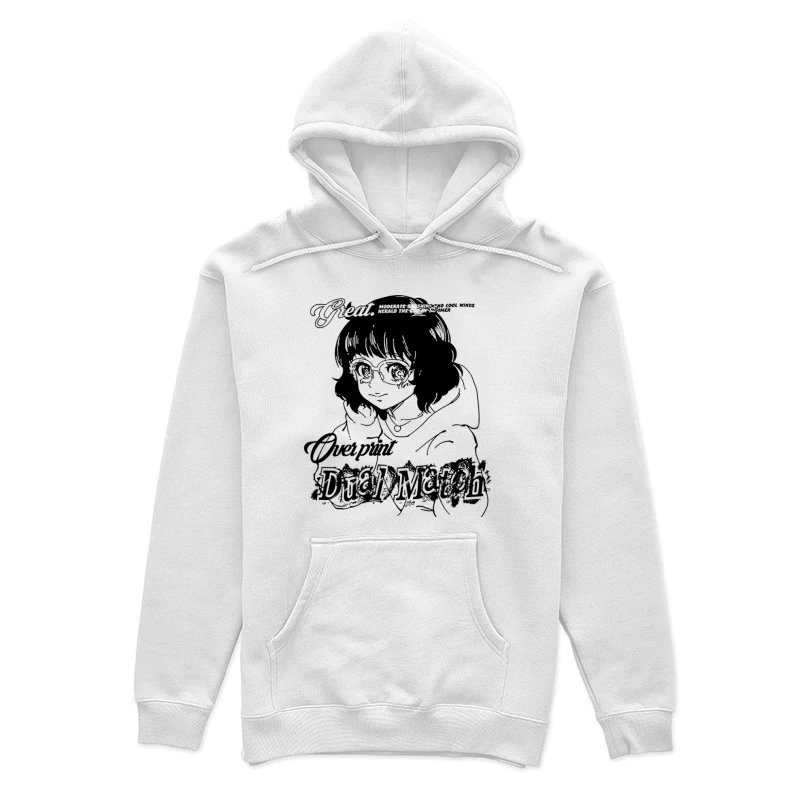 Mysteriöse Manga-Figur mit Brille Damen Pullover Hoodie