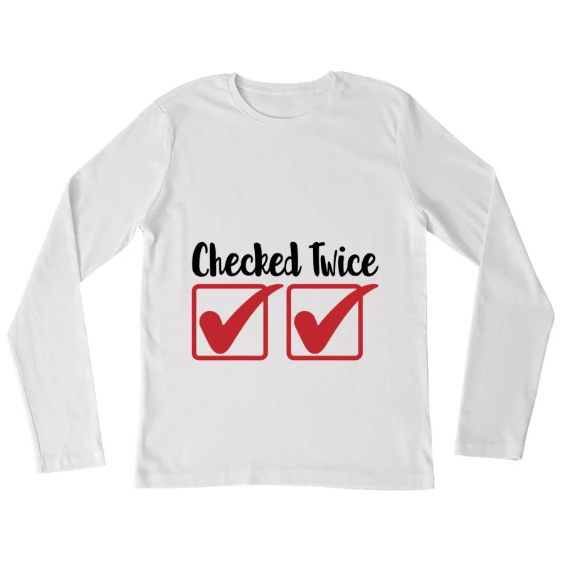 Häkchen in Kästchen Damen Langarm T-Shirt