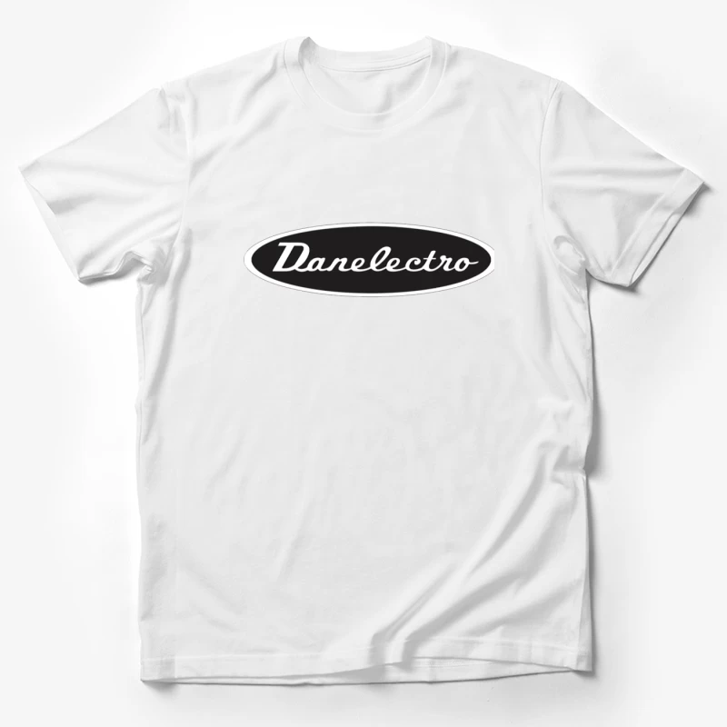 Vintage Danelectro Musical Equipment Logo in Black and White Male T-Shirt