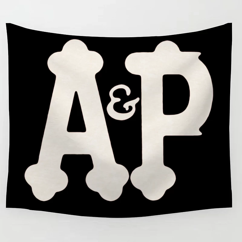 Decorative White AP Letters with Ampersand Tapestry