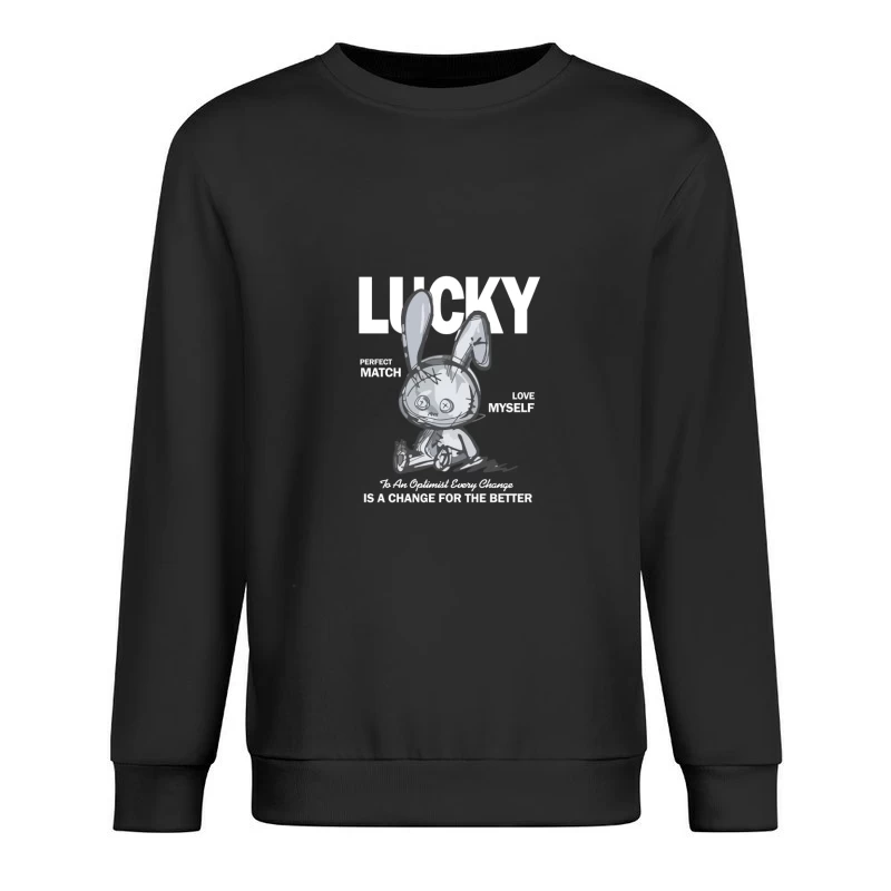 Optimistisches Kaninchen für Glück Herren Pullover Sweatshirt