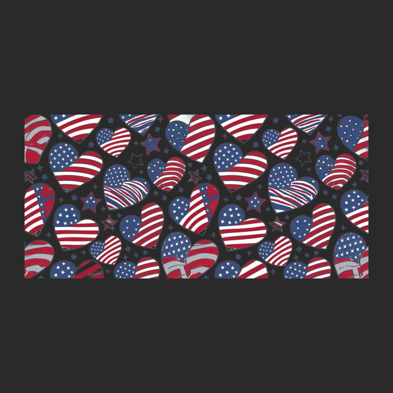 Patriotic American Flag Heart Pattern with Stars Baseball Cap