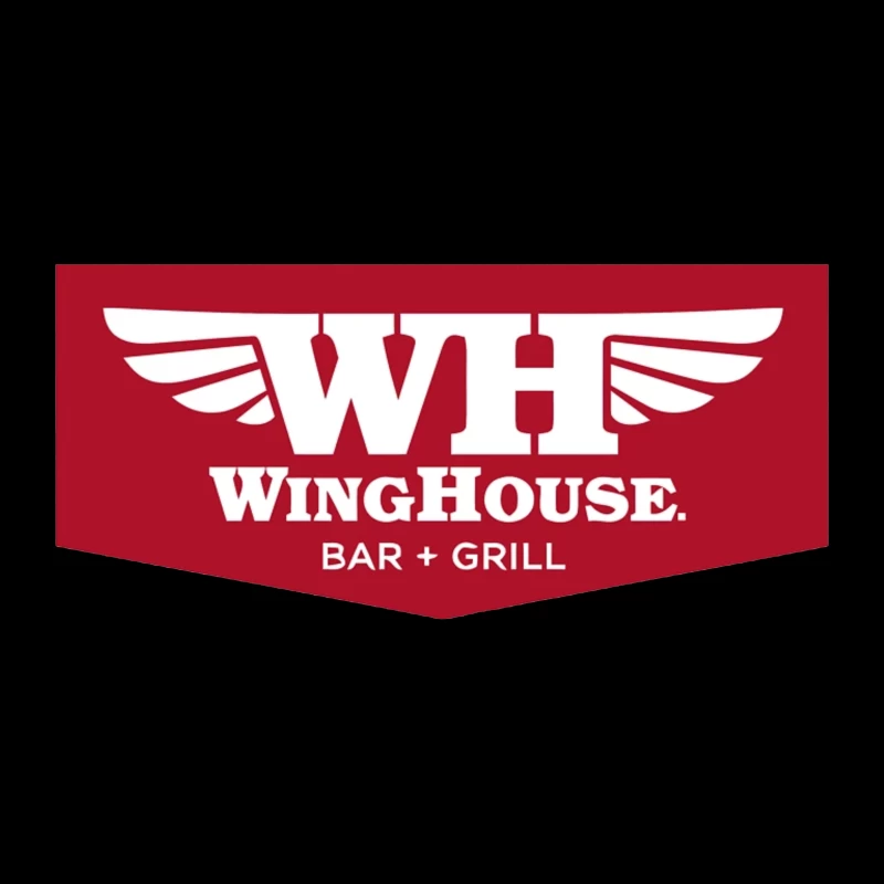 WingHouse Bar & Grill Restaurant Logo with Wings Design Desk Mat