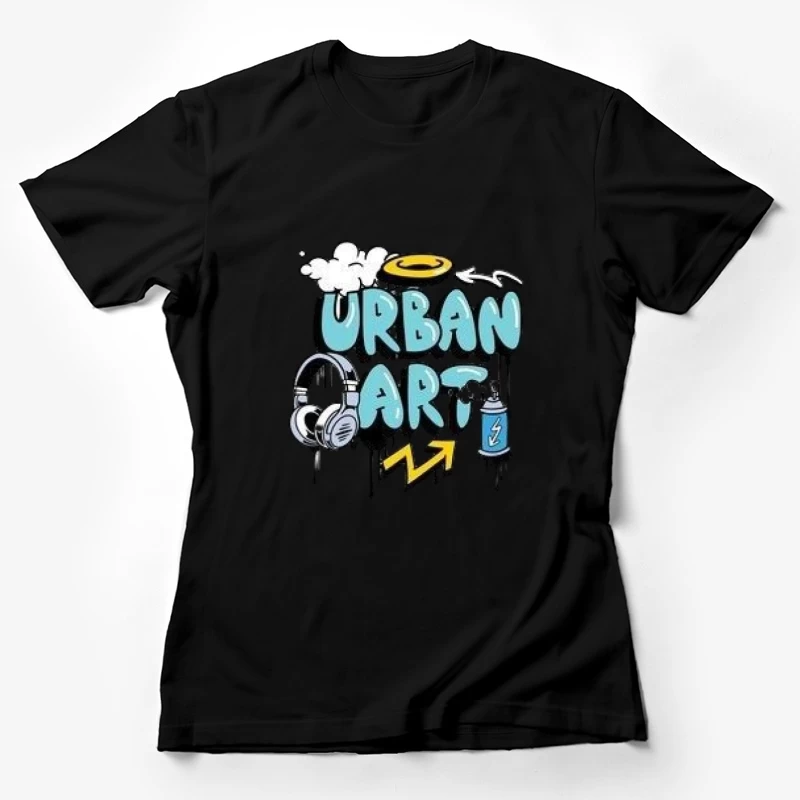 Urban Art Graffiti mit Kopfhörern und Spraydose Damen T-Shirt