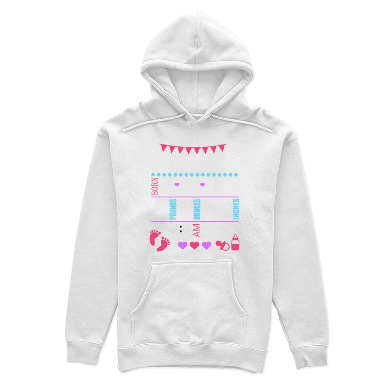 Affiche de naissance pour bébé Femme Sweat à capuche