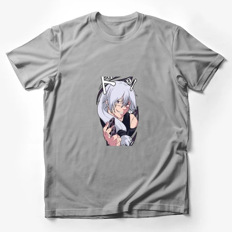 Manga-Charakter mit grauen Haaren Herren T-Shirt