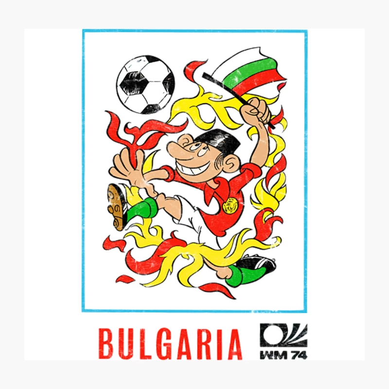 Bulgaria  70s Vintage-Style Soccer Fan Design Throw Pillow