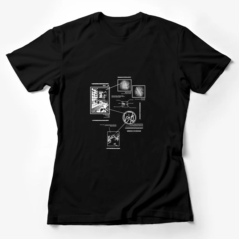 Technisches Diagramm mit Markierungen Damen T-Shirt