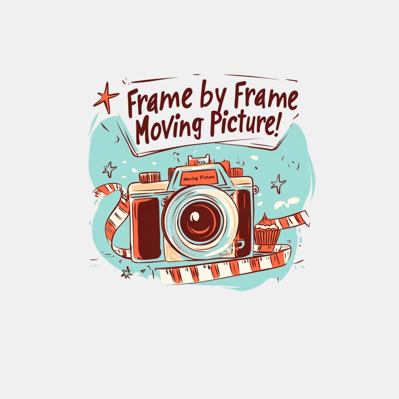 Vintage Camera Illustration: Frame by Frame Moving Picture Concept Male Tank Top