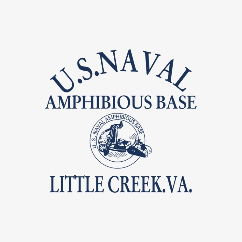 U.S. Naval Amphibious Base Little Creek Logo Herren Langarm T-Shirt
