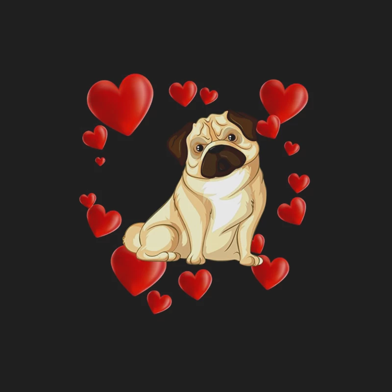 Chien adorable entouré de cœurs Homme Débardeur