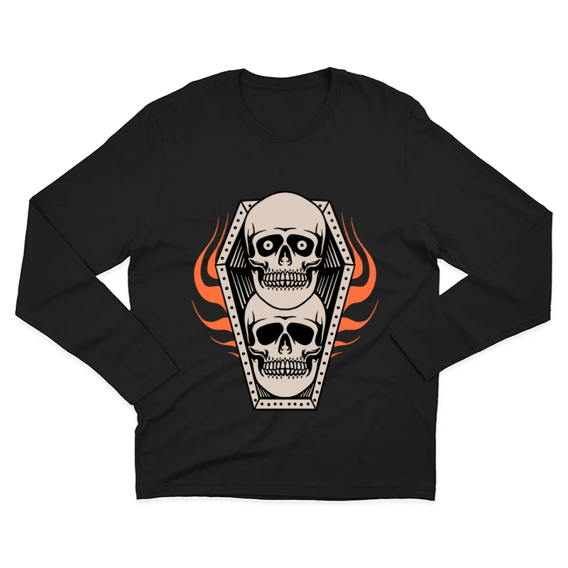 Skull Coffin Design Male Long Sleeve T-Shirt