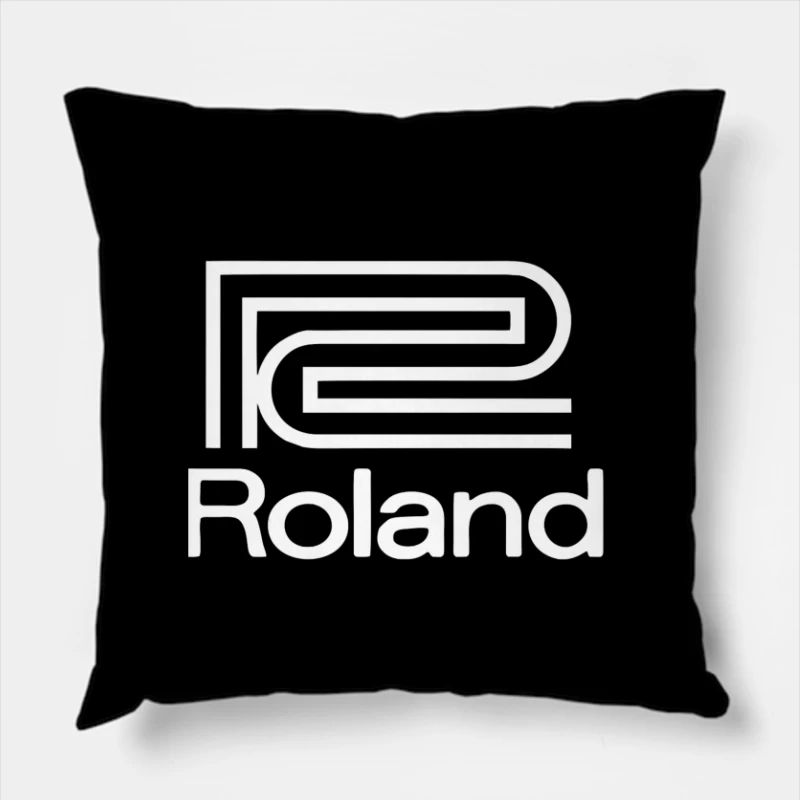 Roland Musical Equipment Brand Logo Outline Throw Pillow