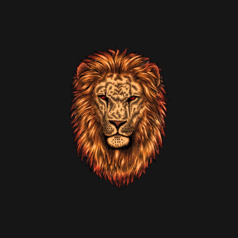 Majestätisches Löwenporträt mit feurigem Blick Herren T-Shirt