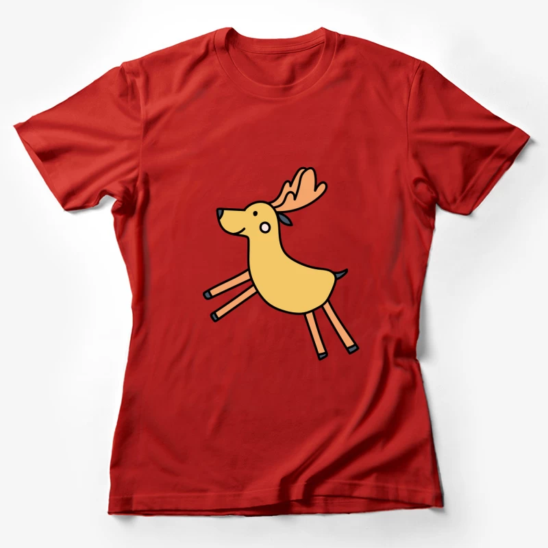 Cerf mignon sautant joyeusement Femme T-Shirt