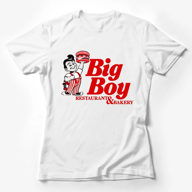 Vintage Big Boy Restaurant and Bakery Logo with Cartoon Mascot Female T-Shirt