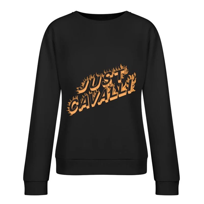 Flammendes Just Cavalli Logo Damen Pullover Sweatshirt